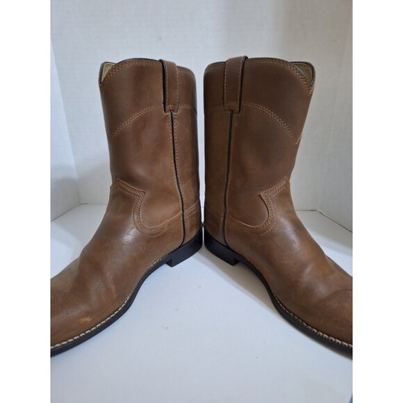 Justin Roper Basics Work Boots JBL3001 Brown Mens Size 10D Cowboy  Round Toe - Picture 9 of 11
